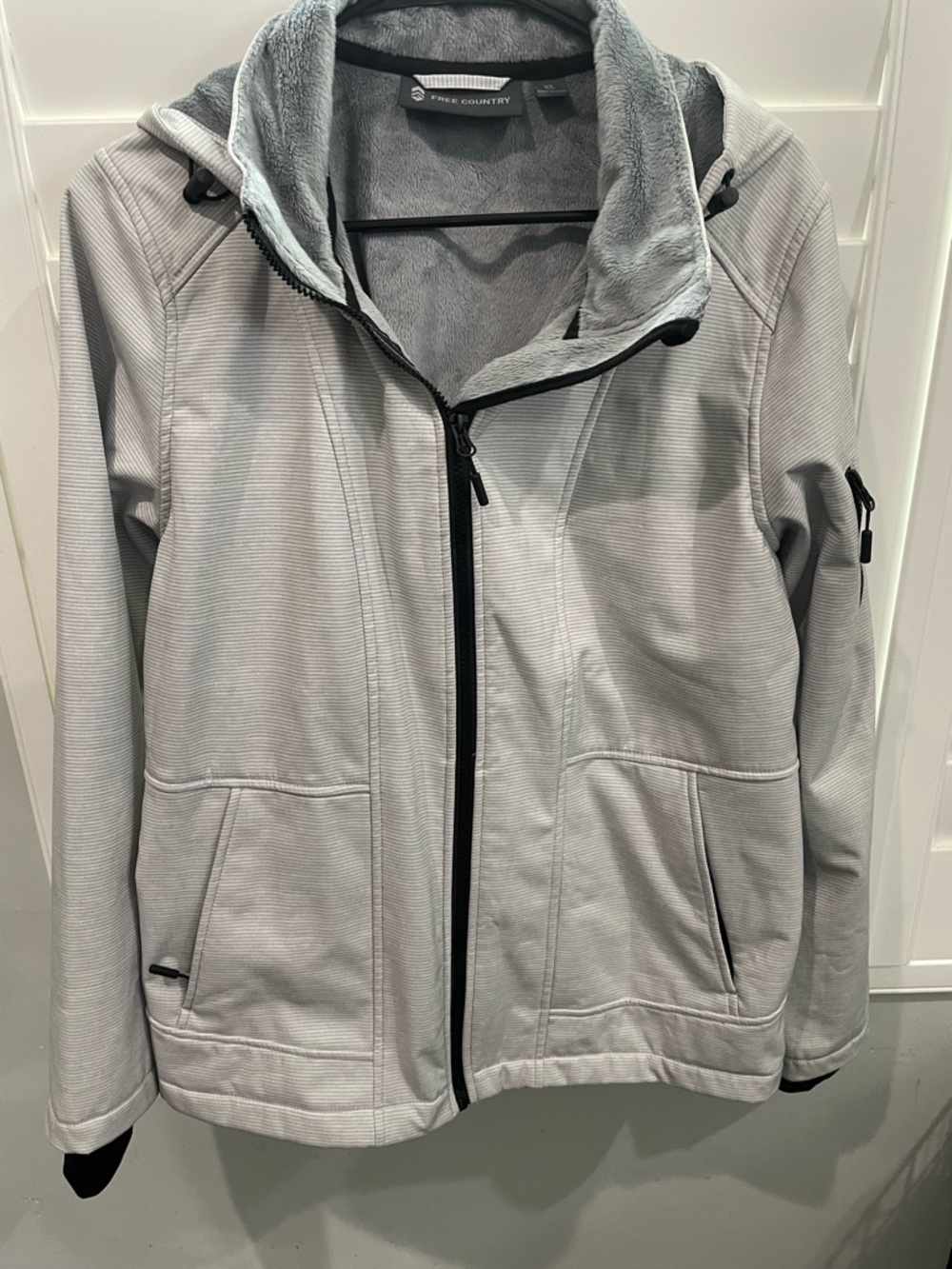 Free Country Light Gray Women's Hooded Utility Jacket